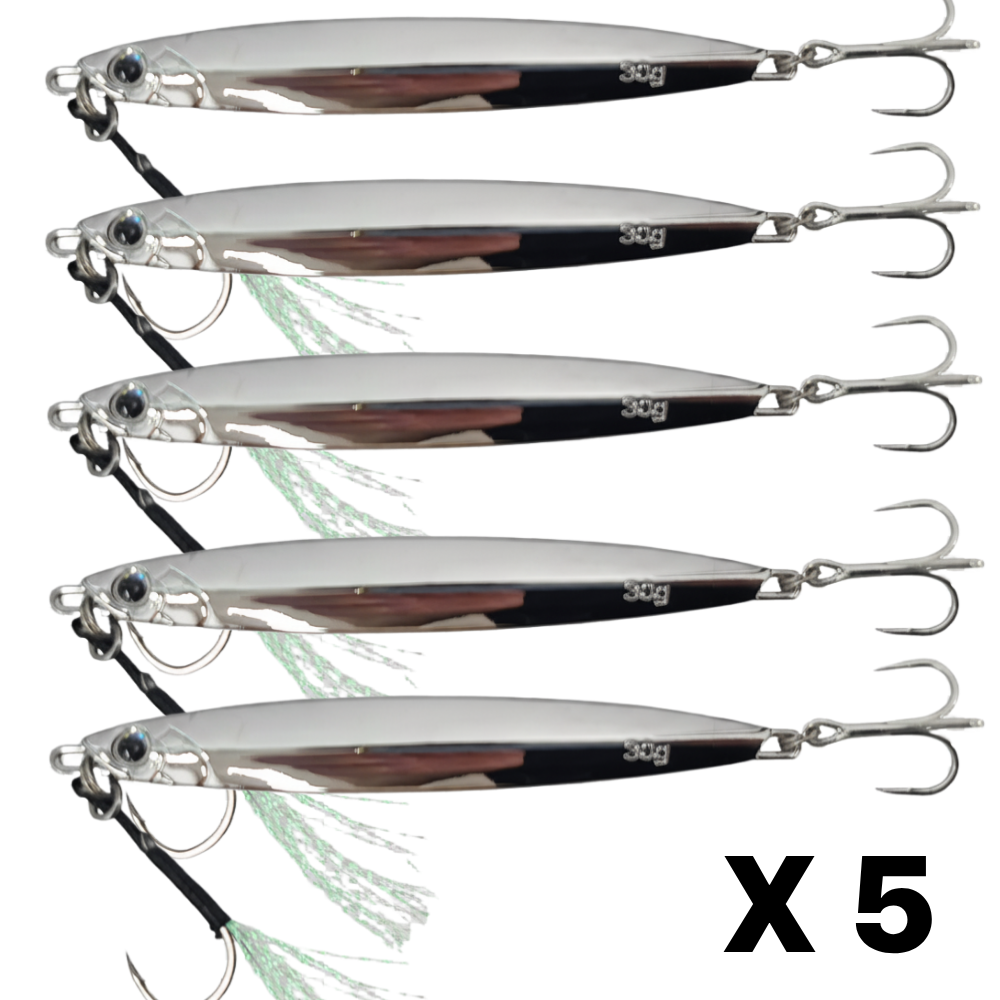 오프루어 메탈지그 크롬 틴셀 어시스트훅 삼치 대삼치 방어 부시리 농어 고등어 루어 바다, 1세트, 30g, 실버 15,900원