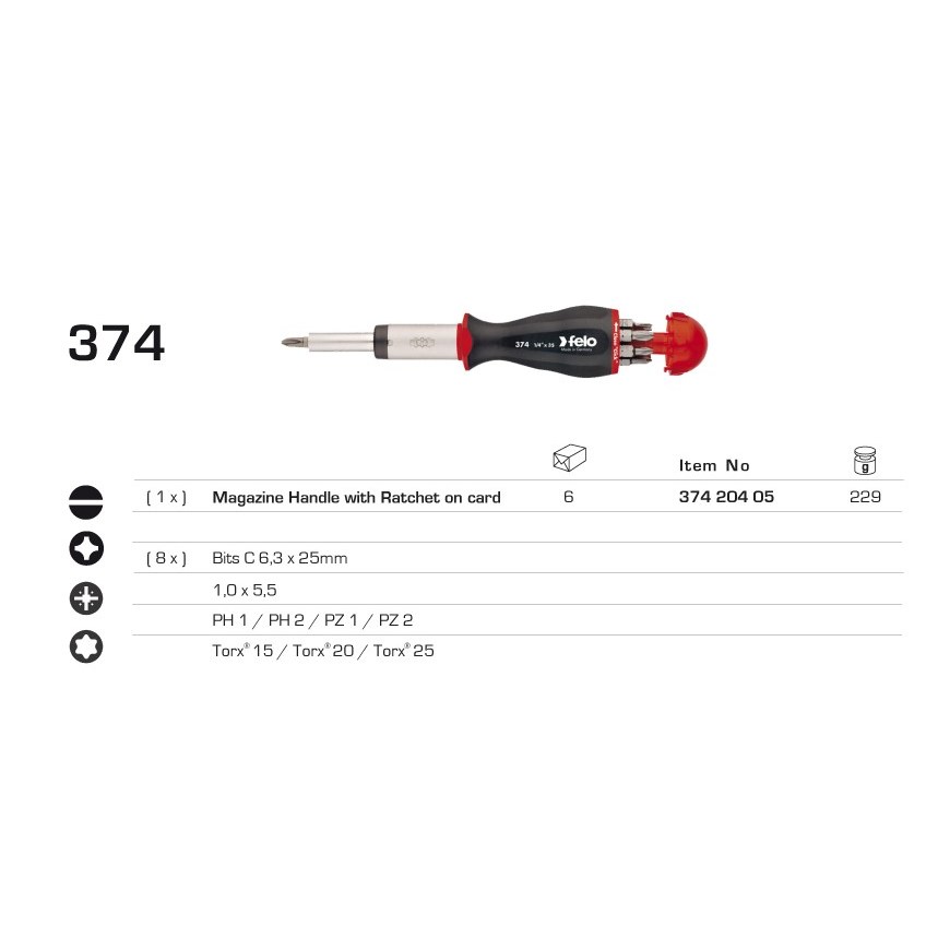 (펠로)독일산 다용도 8 in 1 라쳇 스크류 드라이버 Magazine Handle with Rachet on card, 1개 38,000원