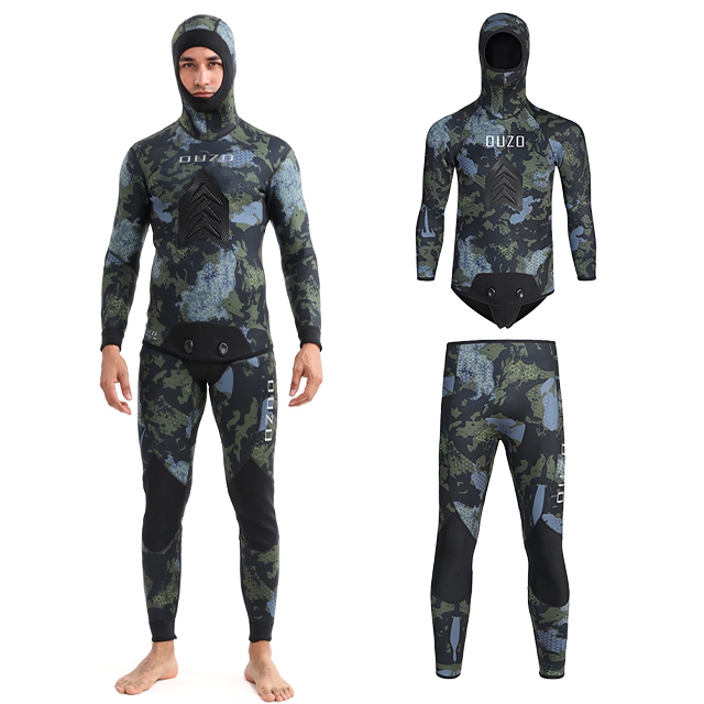 OUZO 오픈셀 프리다이빙슈트 남성 후드 웻슈트 투피스형 다이버슈트 3.5mm 148,000원
