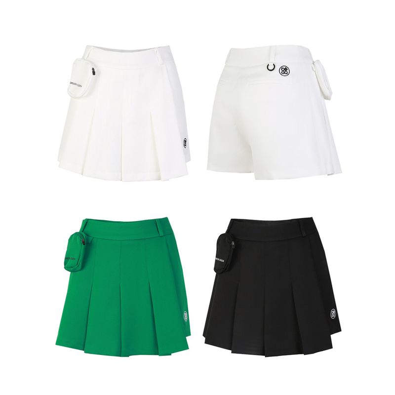 에스엔피골프 SNP골프 여성 시그니처 벨트 포켓 플리츠 큐롯 스커트 59,900원