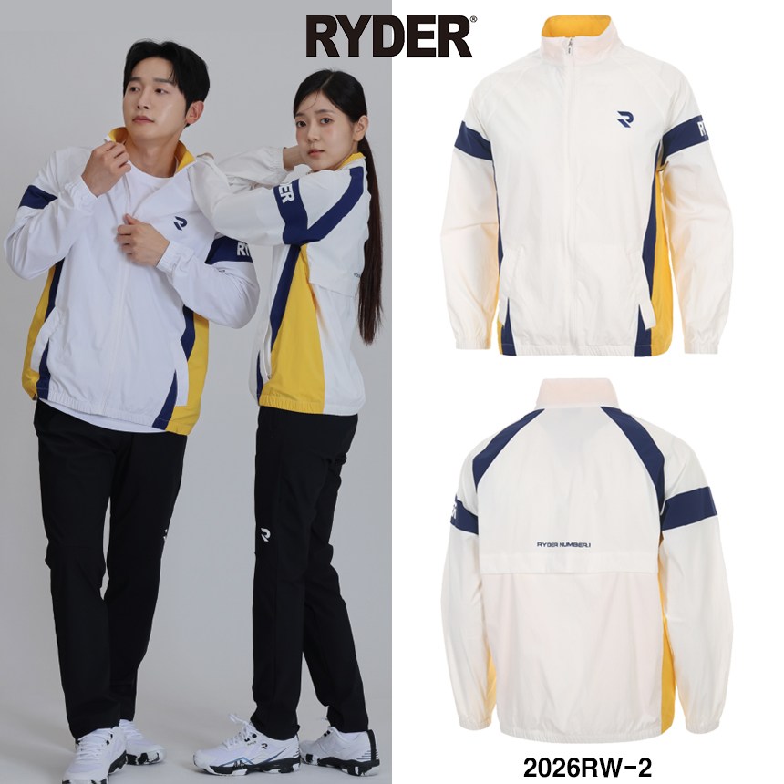 라이더 배드민턴 긴팔 상의 바람막이 자켓 화이트 옐로우 2026RW-2 남성 여성 남녀공용 93,000원