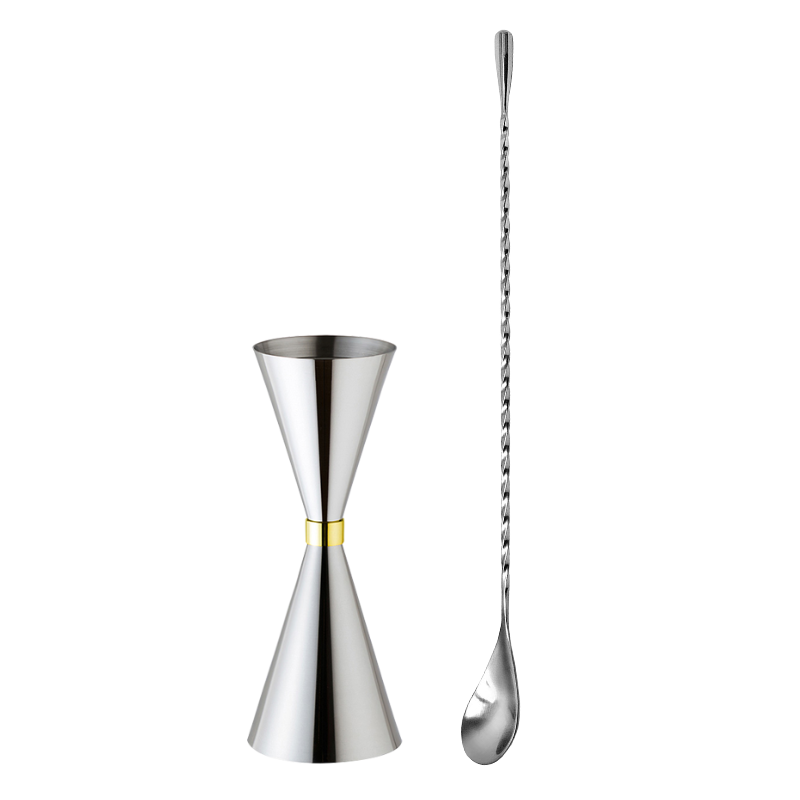 착한살림 칵테일 골드링 지거 계량컵 30ml 45ml + 바스푼 30cm 세트 13,400원