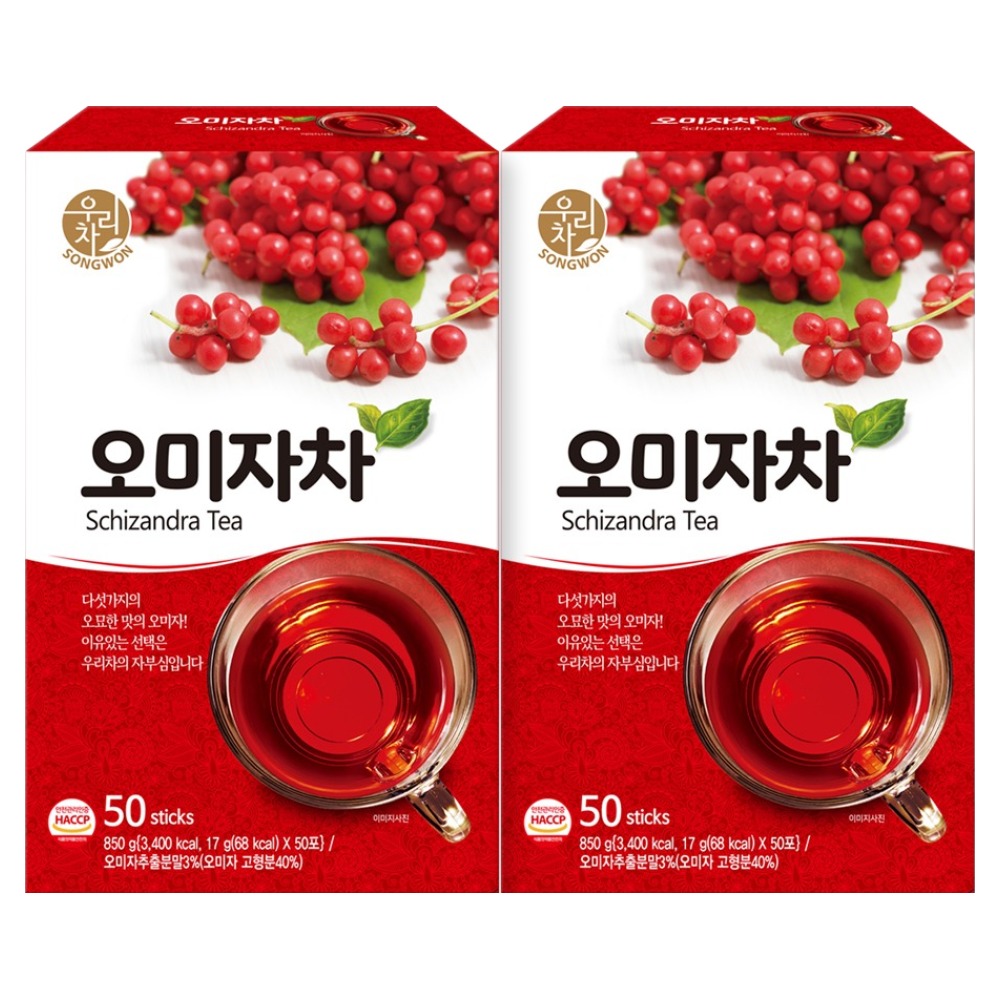 우리차 송원식품 오미자차, 17g, 50개입, 2개, 현재가 18,500원