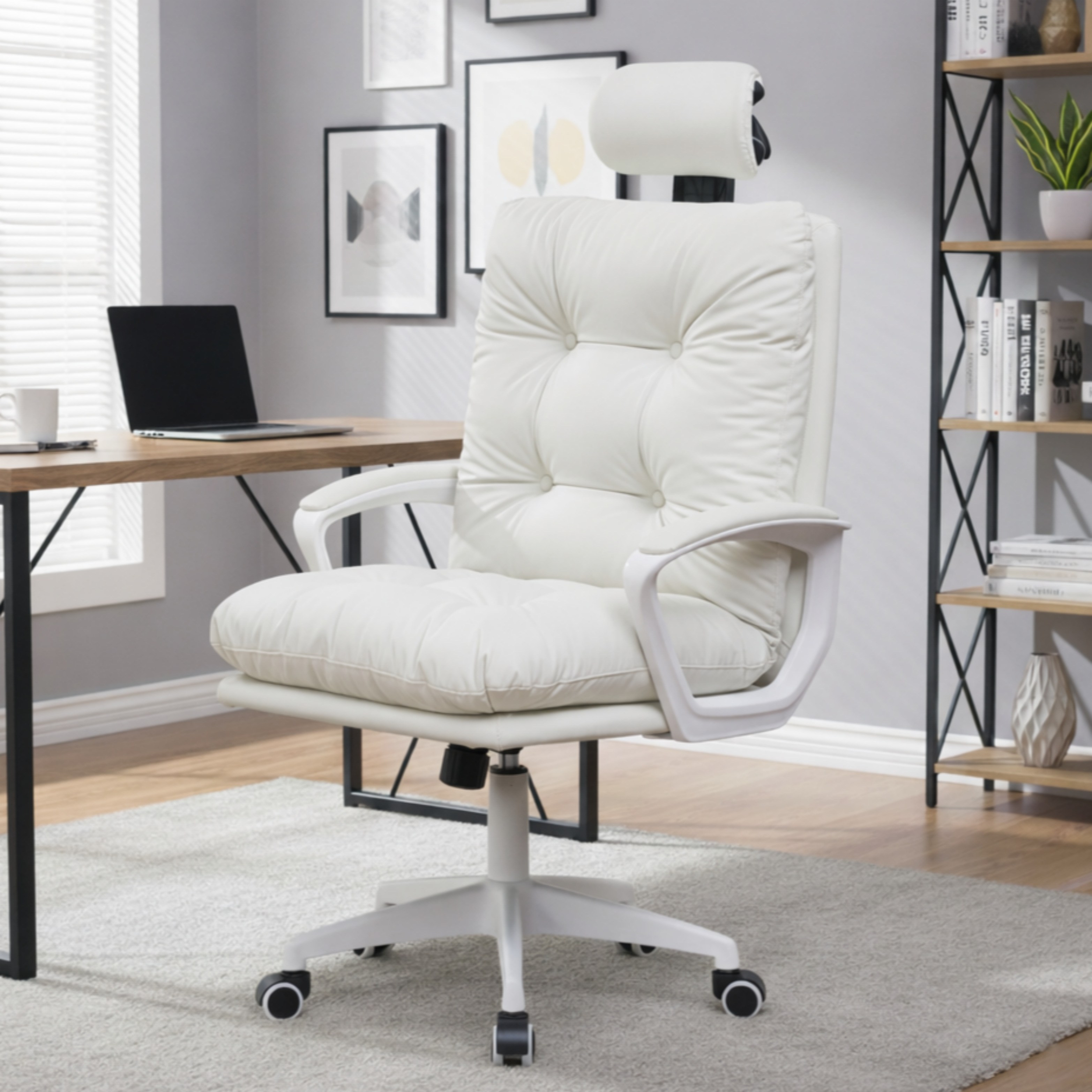 위즈룸 사무용 편안한 중역의자, 아이보리 97,750원