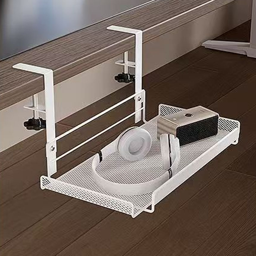 멀티탭 정리선반 화이트 블랙 무타공 메쉬 스틸 정리함 책상 하단 공유기 정리 공간활용, 1개, 화이트 대형 14,700원