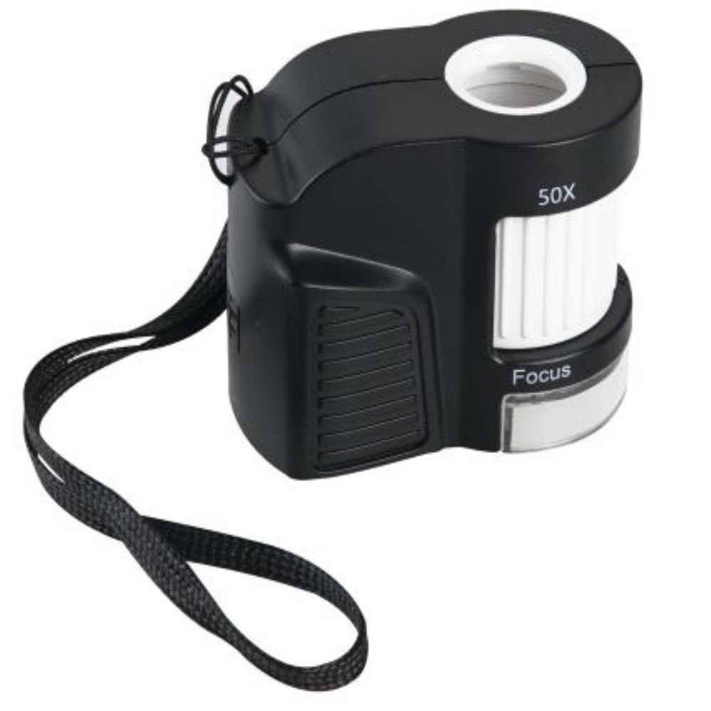 50배 소형 UV LED미니돋보기 휴대용손확대경 노인노안 독서 루페 위조감별 교육용교구 곤충식물 생물관찰 13,000원