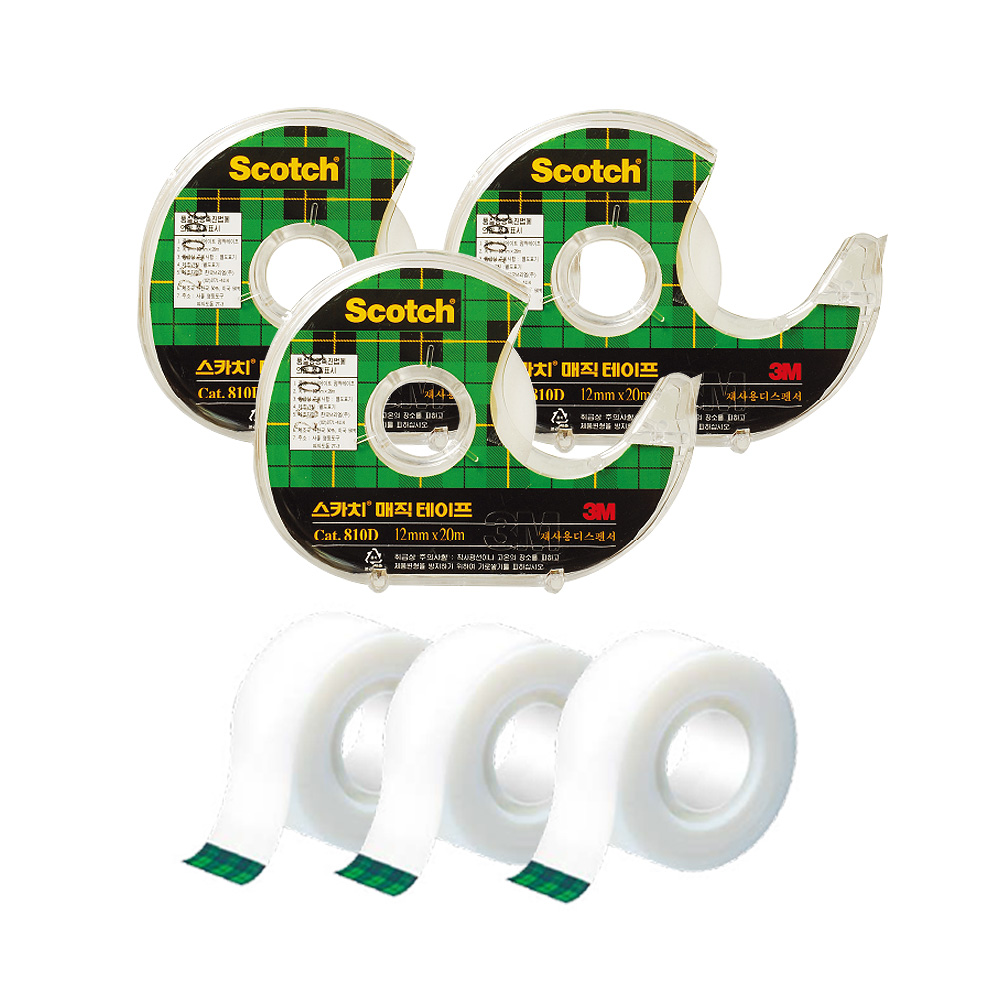 쓰리엠 스카치 매직 테이프 디스펜서 122 18mm x 16m + 리필 18mm x 15m 세트 9,900원