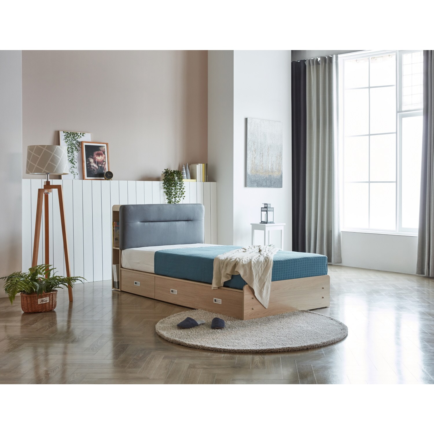 마티노가구 제이든 LED 평상형 수납 침대프레임 풀세트 + 매트리스 SET 645,000원