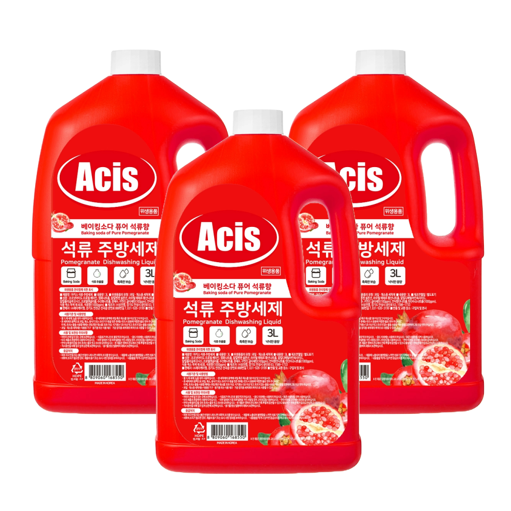 아키스 베이킹소다 주방세제 석류 대용량 3000ml 3개 천연유래 1종 20,200원
