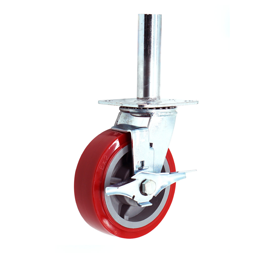 고중량 적색 아시바 바퀴 15cm(6인치) 사이드 회전 브레이크형, 1개 17,600원