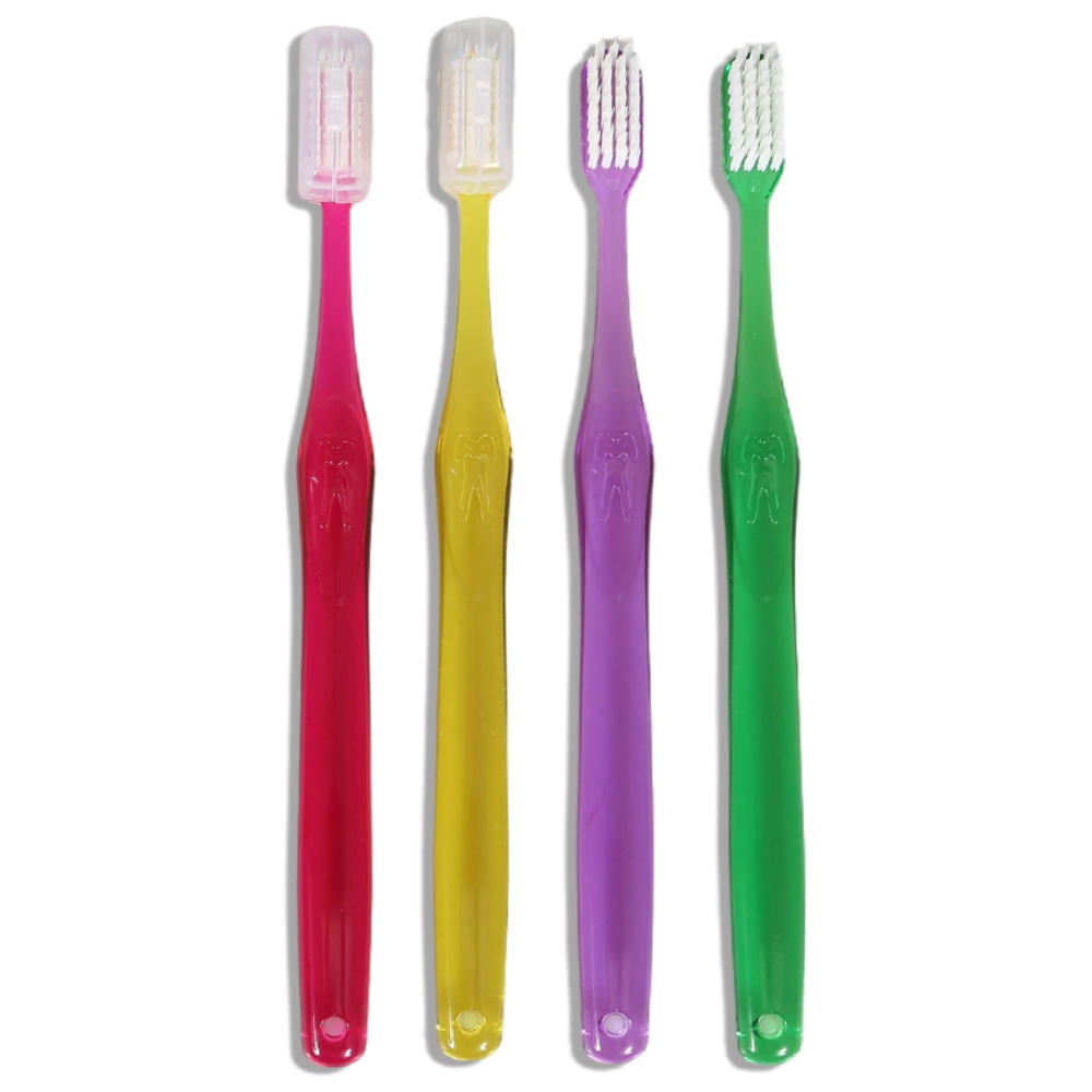 치과칫솔 국산 이중 미세모 부드러운 탄력 모 덴탈 칫솔캡 포함, 1세트, 4개입 5,700원