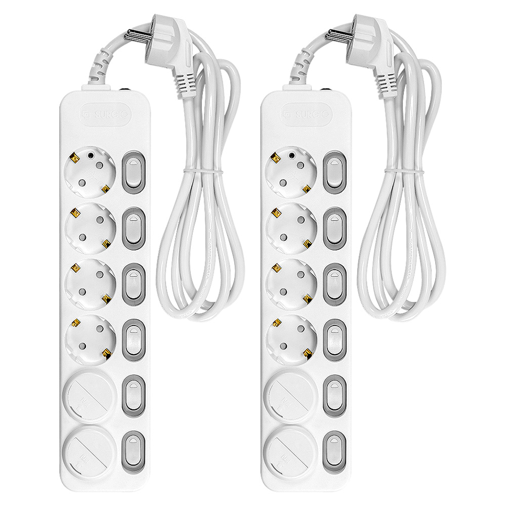 써지오 개별스위치 멀티탭 6구 DH-1668-MT + 안전커버 2p 랜덤 발송, 1.5m, 단일 색상, 2개 27,600원