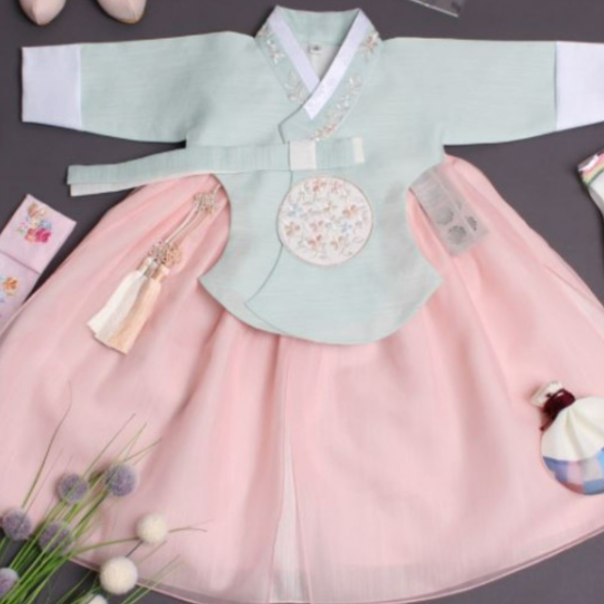 여아한복 민트당의 2살3살 고급한복 설빔 여자 아기한복 71,000원