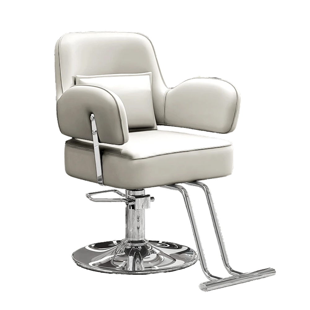 굿살롱드체어 튼튼한 모던한 미용실의자 메이크업 헤어샵 네일샵 뷰티샵, 1개, 베이지 가죽 + 실버 189,000원