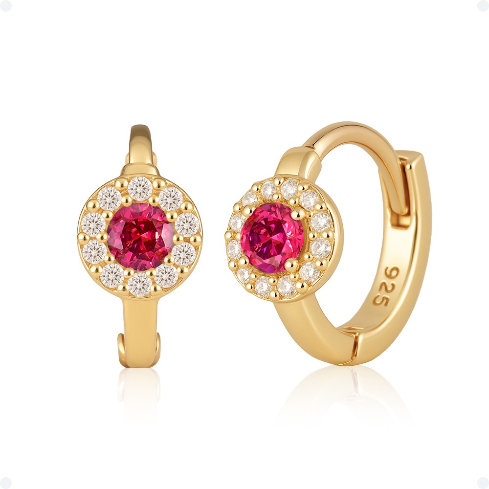 쥬넬 14KGF 미니 원 브로치 큐빅 원터치 링 귀걸이(8 color) 53,900원