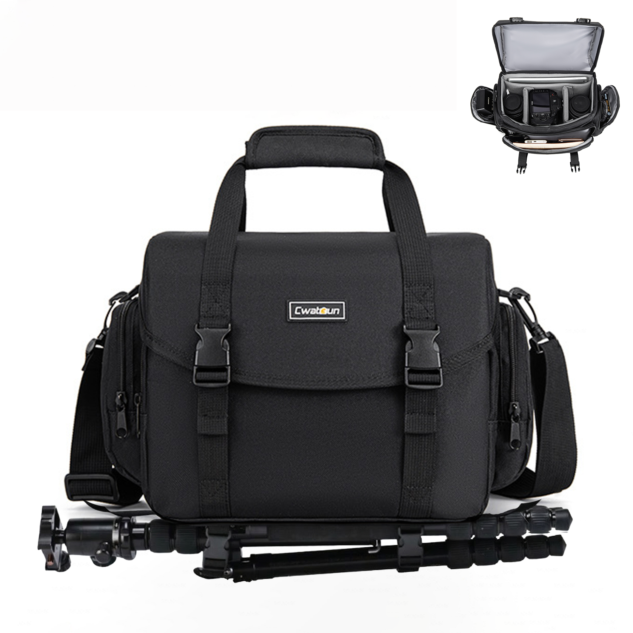 코차이 DSLR 카메라 가방 대용량 방수 충격방지 렌즈 수납 촬영용 카메라 숄더백, 1개, 블랙 48,900원