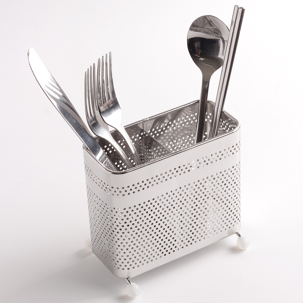 업소용 올 스텐 물빠짐 타공 직사각 수저통 수저꽂이, 1개 7,300원