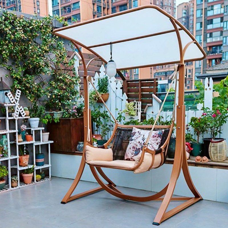 라탄 흔들 그네의자 야외 펜션 주택 가드닝 테라스 정원그네 해먹, 에펠 싱글 스윙 비막이 924,900원
