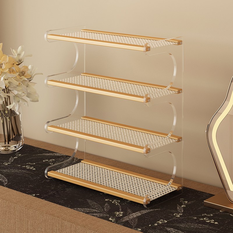 CUBBYCASE 데스크탑 수납 선반 배수 컵걸이 럭셔리 다층 정리대 사무실 책상 주방 식탁 수납 미니 정리 선반, 4단, 투명색 29,800원