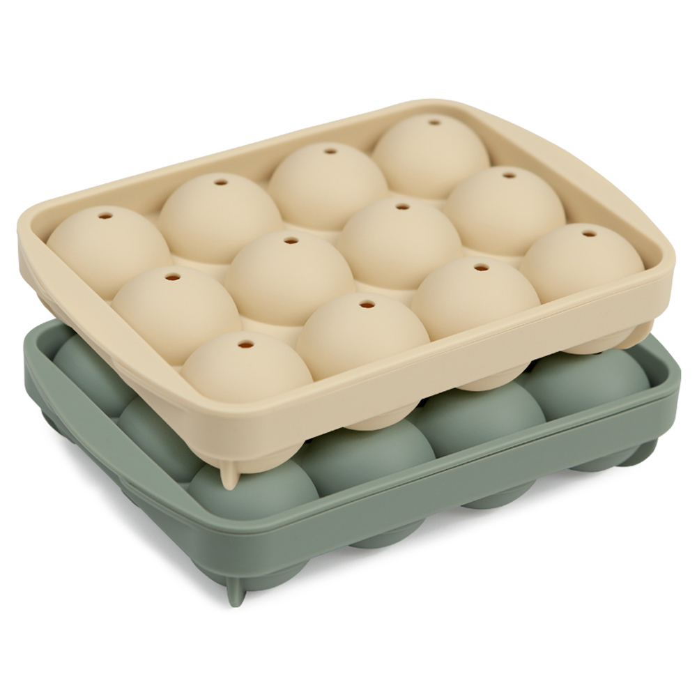 인콕 실리콘 원형 얼음틀 12구 2종 세트, 올리브그린 + 옐로우, 1세트 12,140원