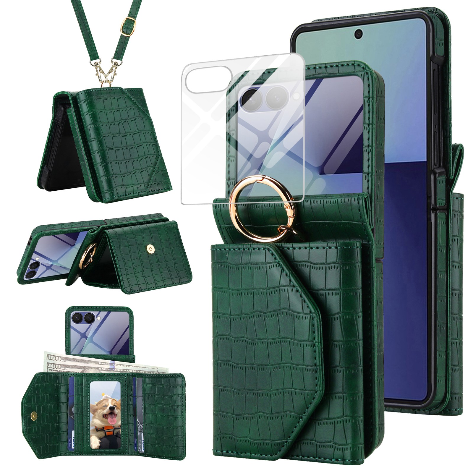 메이플 갤럭시 Z플립 지플립 적용 강화유리 지갑케이스 액정보호 힌지보호 풀커버 스트랩 카드수납 현금수납 가죽 휴대폰 핸드폰 케이스 23,880원