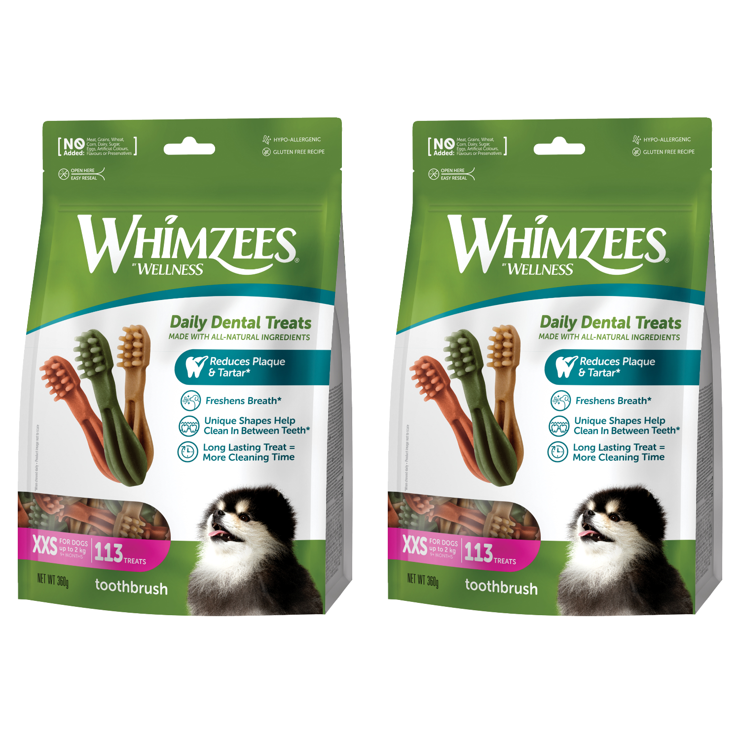 웰니스윔지스 강아지 밸류백 덴탈껌 칫솔 XXS, 칫솔, 360g, 2개 36,550원