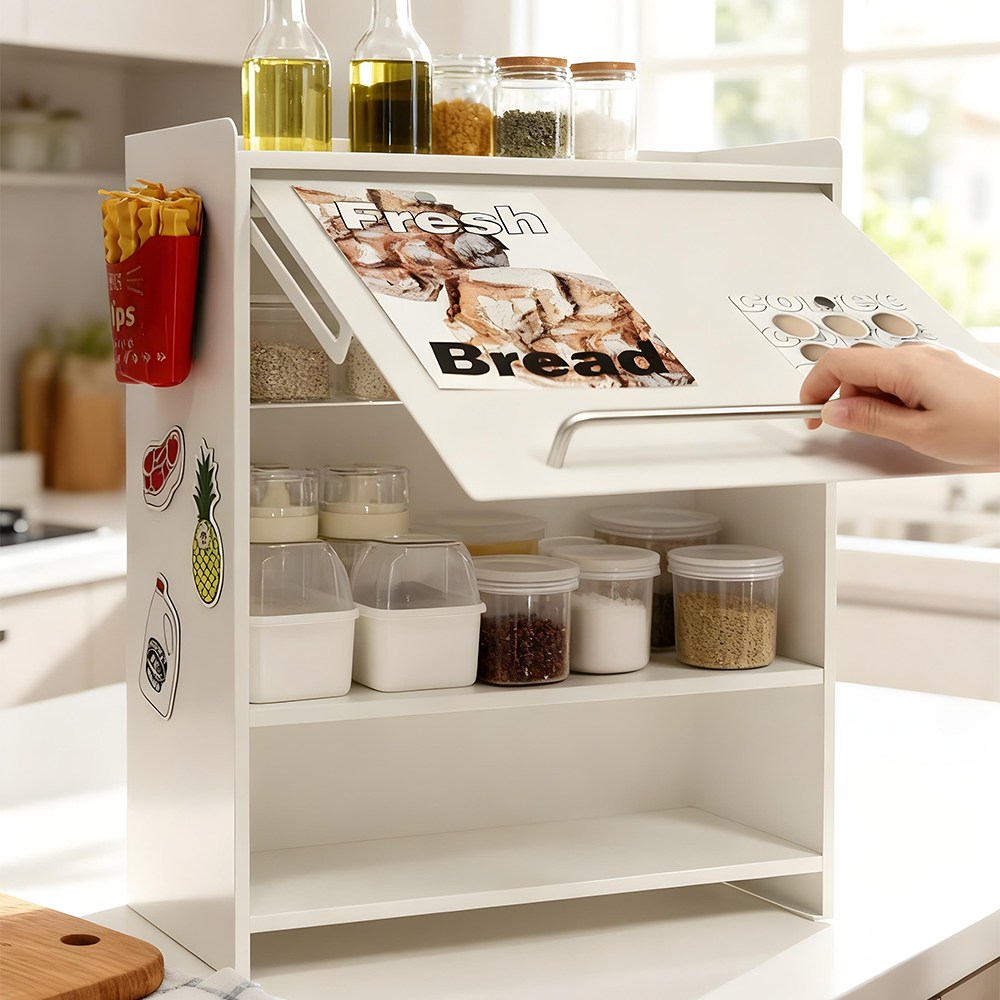 마치홈 플랩도어 철제 수납장 식탁정리함, 1개, 화이트 56,800원