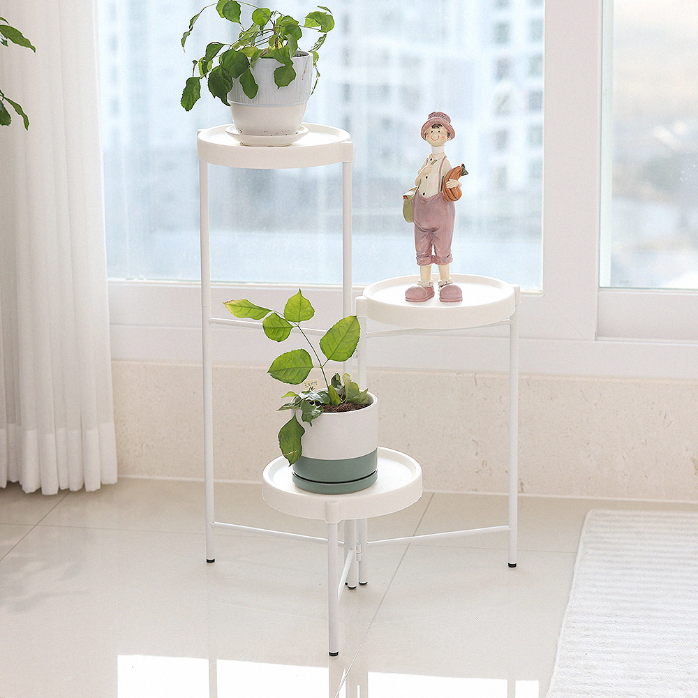 21세기트랜드 인테리어 원형 화분 진열대, 화이트, 3단 17,910원