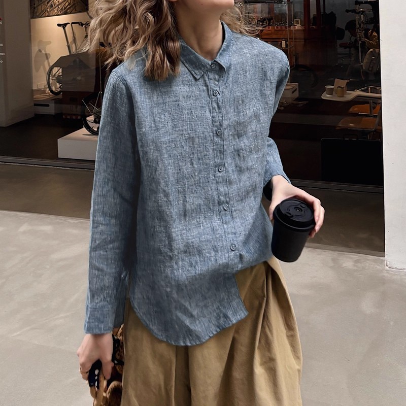 퀸앤조이 린넨의 계절 마다렌 내추럴 린넨 긴팔 셔츠 72,800원