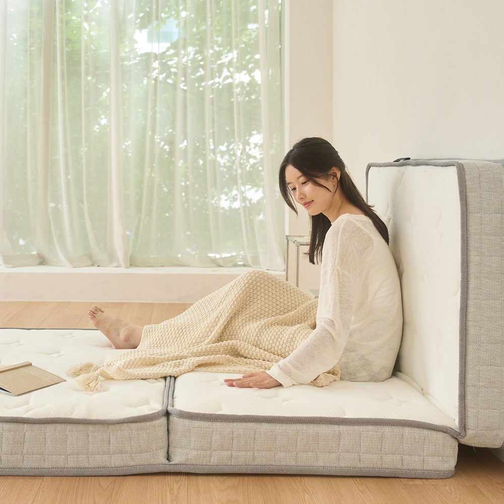 몽스홈 국내생산 3단 접이식 13cm 단단한 본넬 스프링 매트리스 수면매트리스 자취 접는 원룸 침대 매트리스, 그레이, 13cm 179,000원