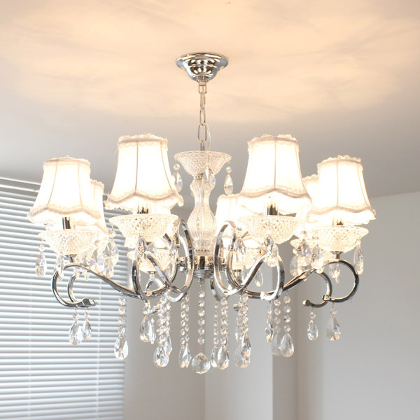 [데코하우스] 실루엣 8등 크롬_화이트갓/완조립상품(국내당일발송) 338,100원