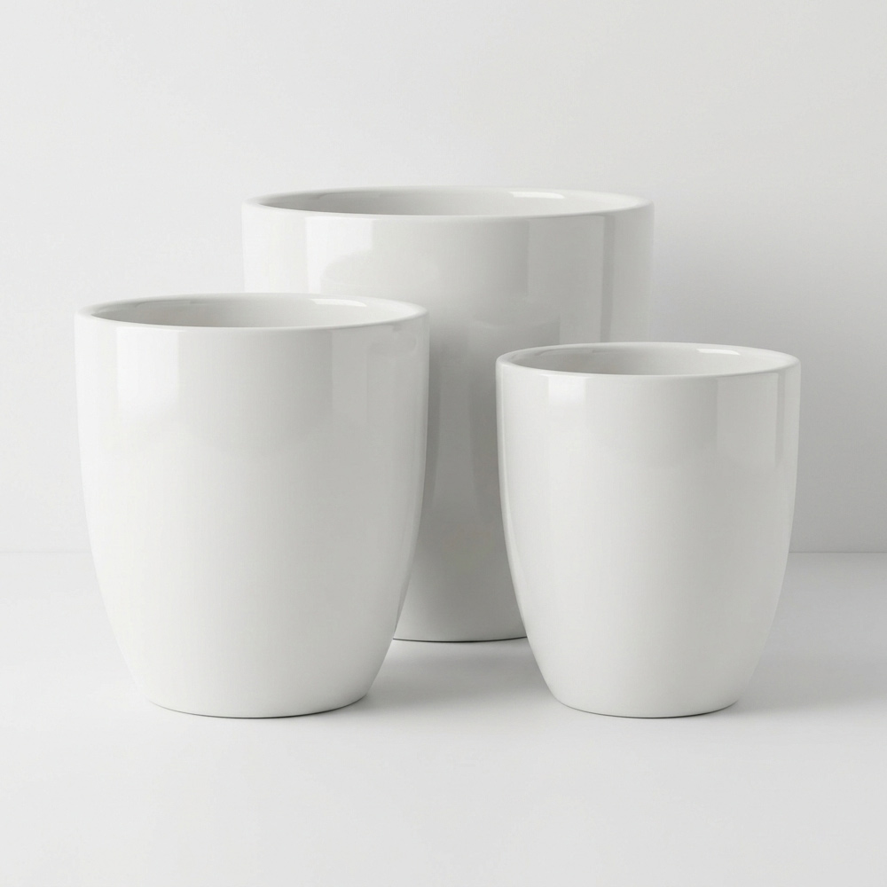 그린데이 대형 도자기 대중소 화분 세트 - 화이트 라운드 분갈이 인테리어 세라믹, 1개, 화이트 38,900원