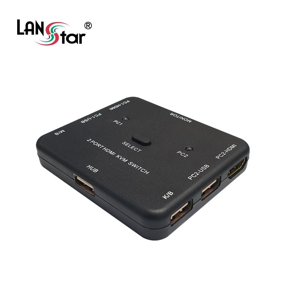 LANstar KVM HDMI USB 스위치 2대1 4K LS-HD2KVM, 1개 22,000원