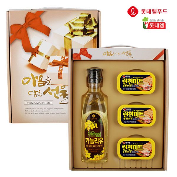 해표 햄오일(1+3) 마음담은 선물4P세트(카놀라유1개+라이트팜3개) 명절선물 설추석 소망 런천미트 19,600원