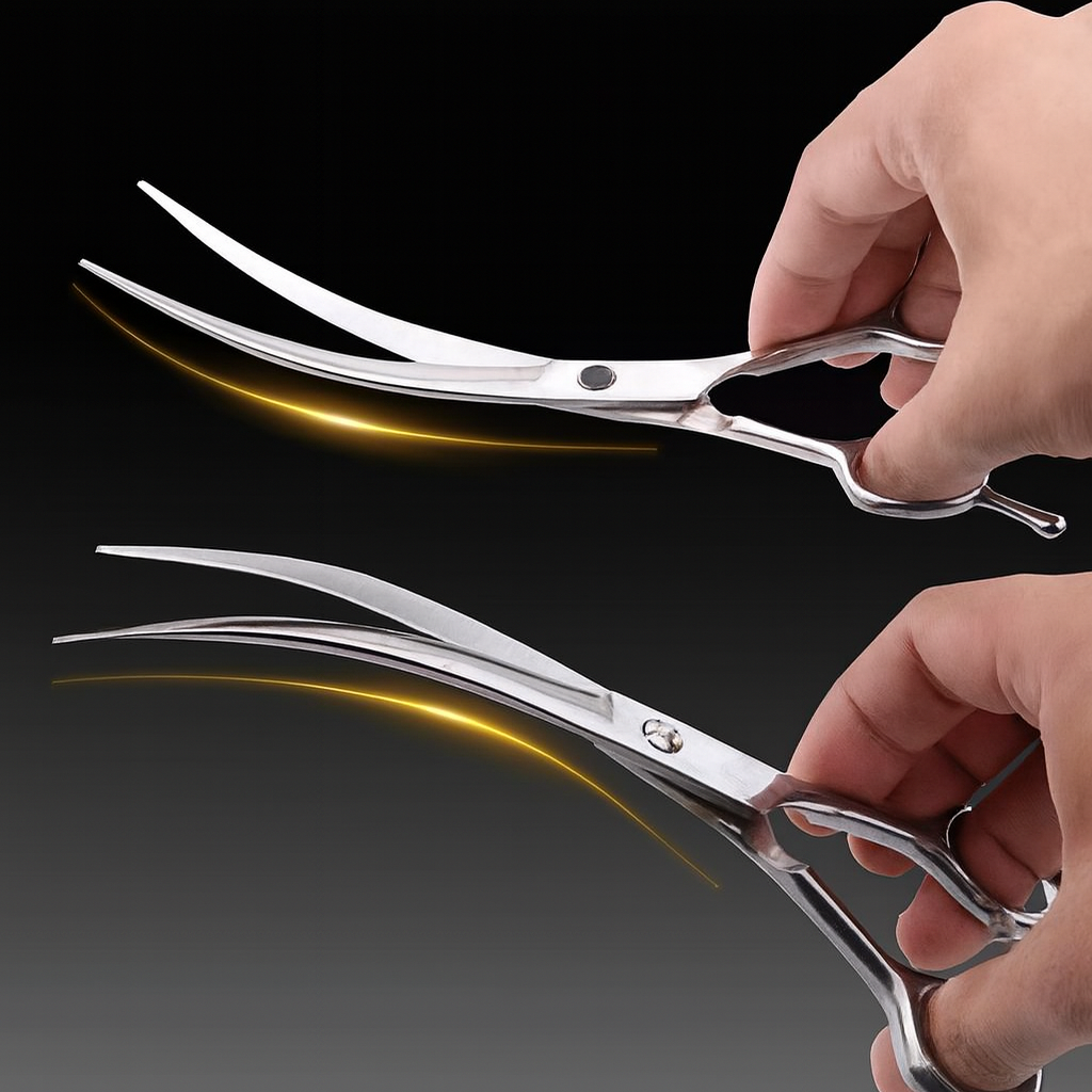 위시피키 숱가위 곡선가위 강아지 미용가위, 1세트(숱가위+곡선가위) 13,600원