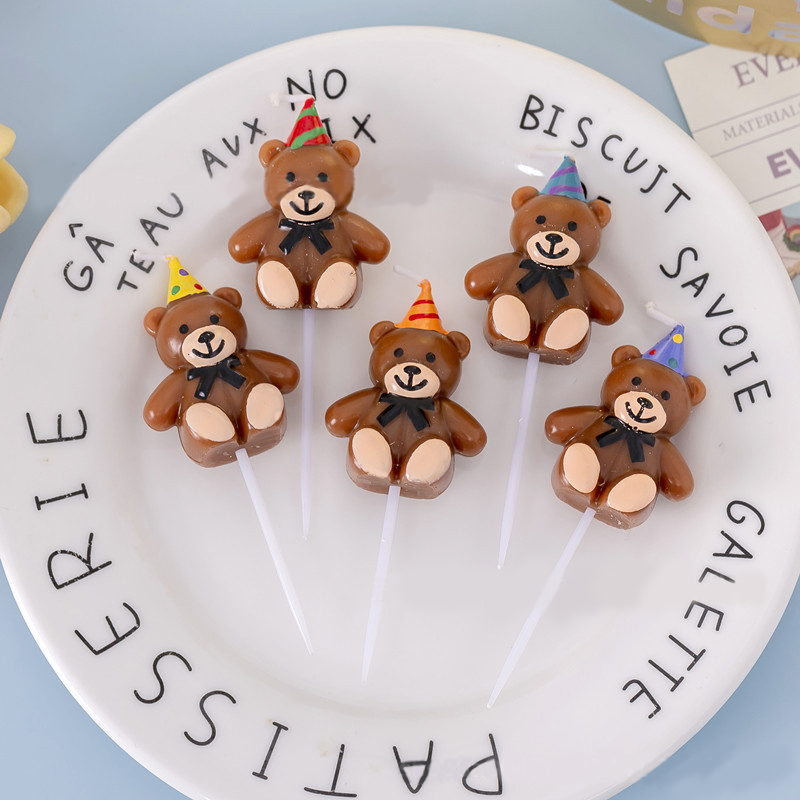 /국내배송/귀여운 곰돌이고깔초 레터링 케이크 생일 케이크 대량판매 12팩(5개입) 39,900원