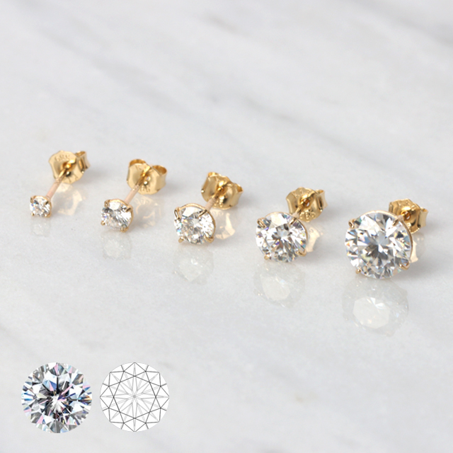 오로프 전체 14K 주물 4발 모이사나이트 다이아 귀걸이 1쌍 / GRA인증서 87,490원