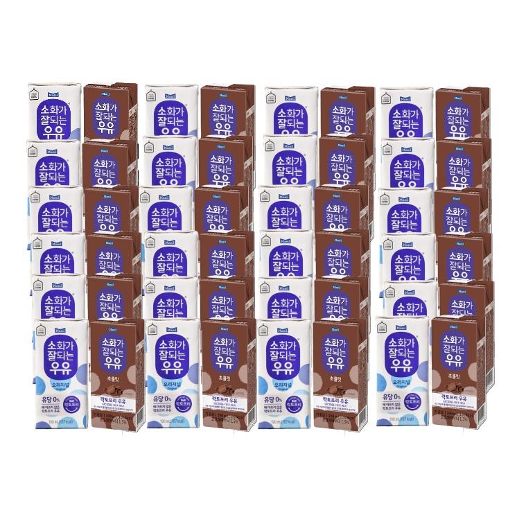 매일 소화가 잘되는 우유 2종  (오리지널 24팩 + 초콜릿 24팩) 팬트리 상온 190ml 48개 1세트 114,700원