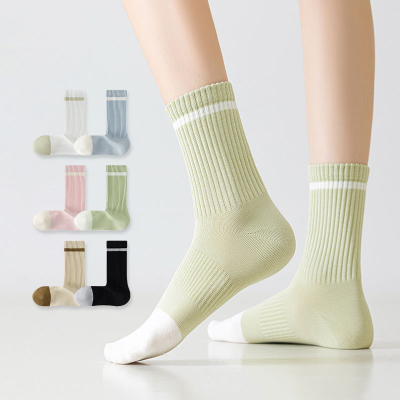 MJLP 여성 스트라이프 압박 봄여름 양말 중목 양말 장목 양말 중목 양말 흰양말 운동 면 양말 6족 세트 24,980원