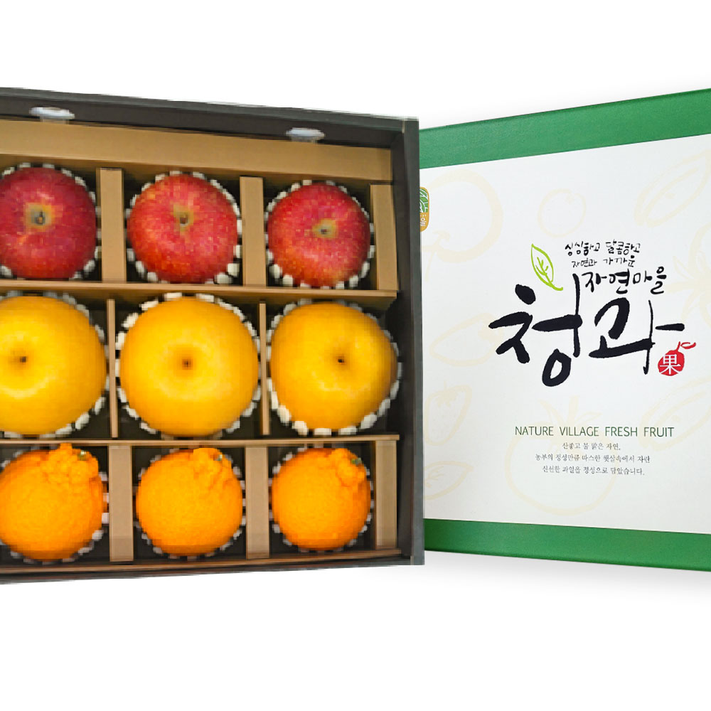 자연마을 국내산 실속 2호 프리미엄 사과 한라봉 배 선물세트 67,000원