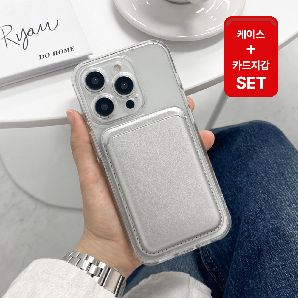 뷰씨 마그네틱 자력 UP 맥세이프 케이스 + 카드 3장 수납 가죽 홀더 지갑 12,900원