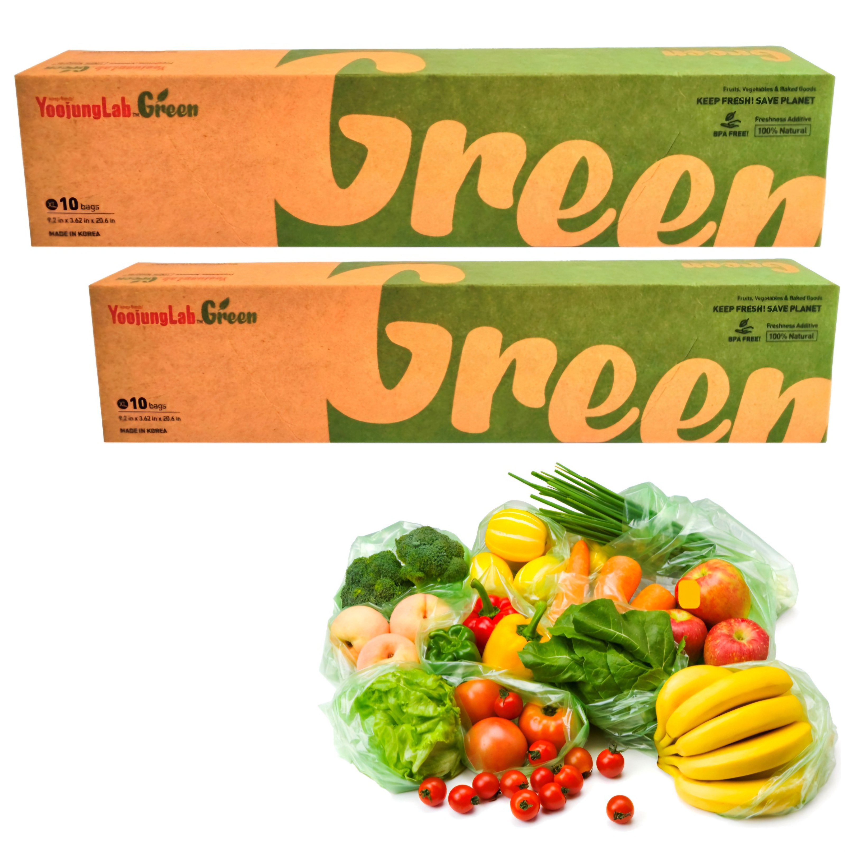 유정랩 다회용 그린백 특대형 41 X 52cm 20매 그린박스 신선유지 항균 위생백 롤백 대용량 야채 프레쉬 소분 식재료 보관 과일 통, 2개, 20개 9,360원