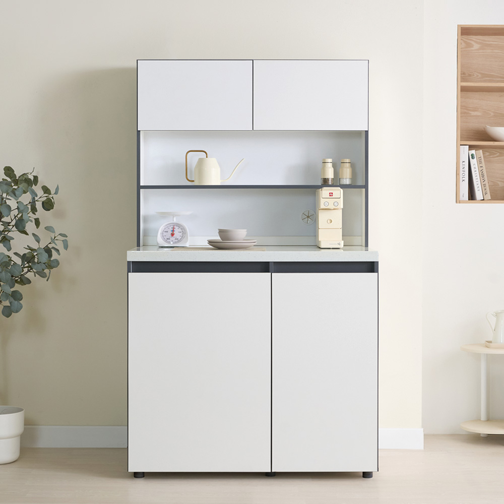 힘찬리빙 이노 1000 광폭 주방 수납장 상부장 세트 홈카페 장식장 전자렌지 선반 밥솥 다이 351,900원