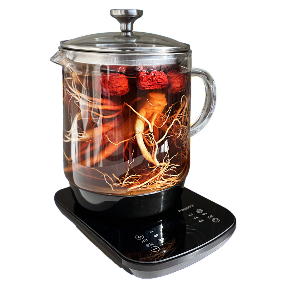 퓨어쿡 전기 유리 약탕기 대용량 3.5리터 홍삼제조기 차탕기 중탕기, 단일상품 156,450원