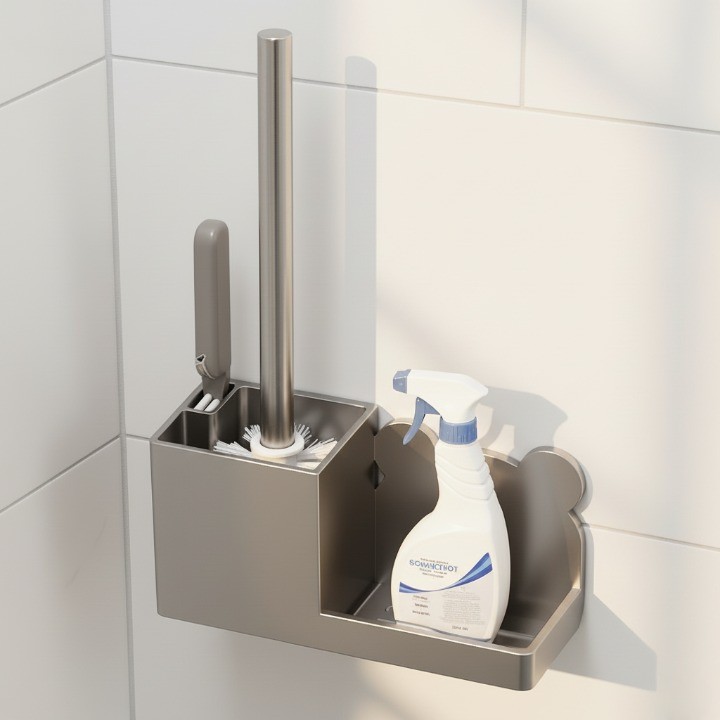 셀리빙 욕실변기 세제 간편부착 거치대 + 청소솔 세트, 그레이, 1세트 8,130원