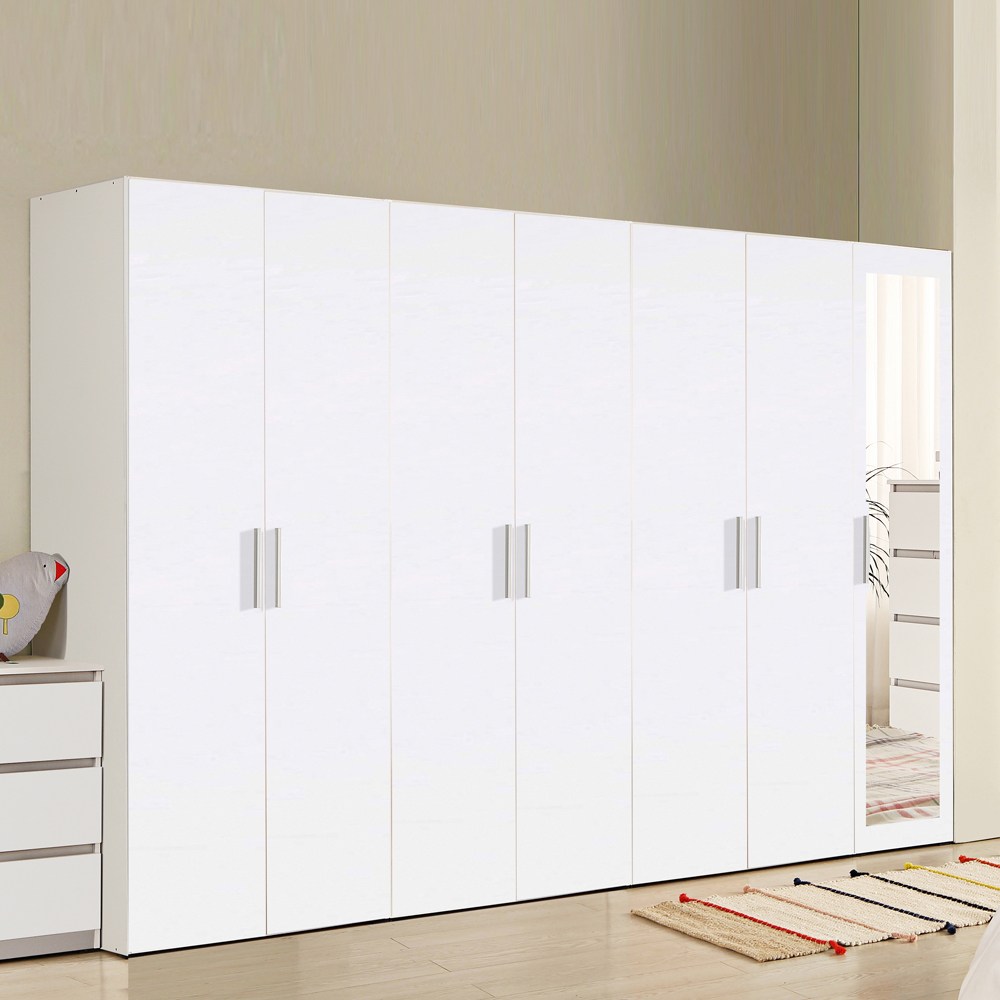 국내제작 키높이 거울형 프라임 2836mm 장농 옷장 이불장 양복장 안방 신혼 드레스룸 가구, 화이트 424,900원