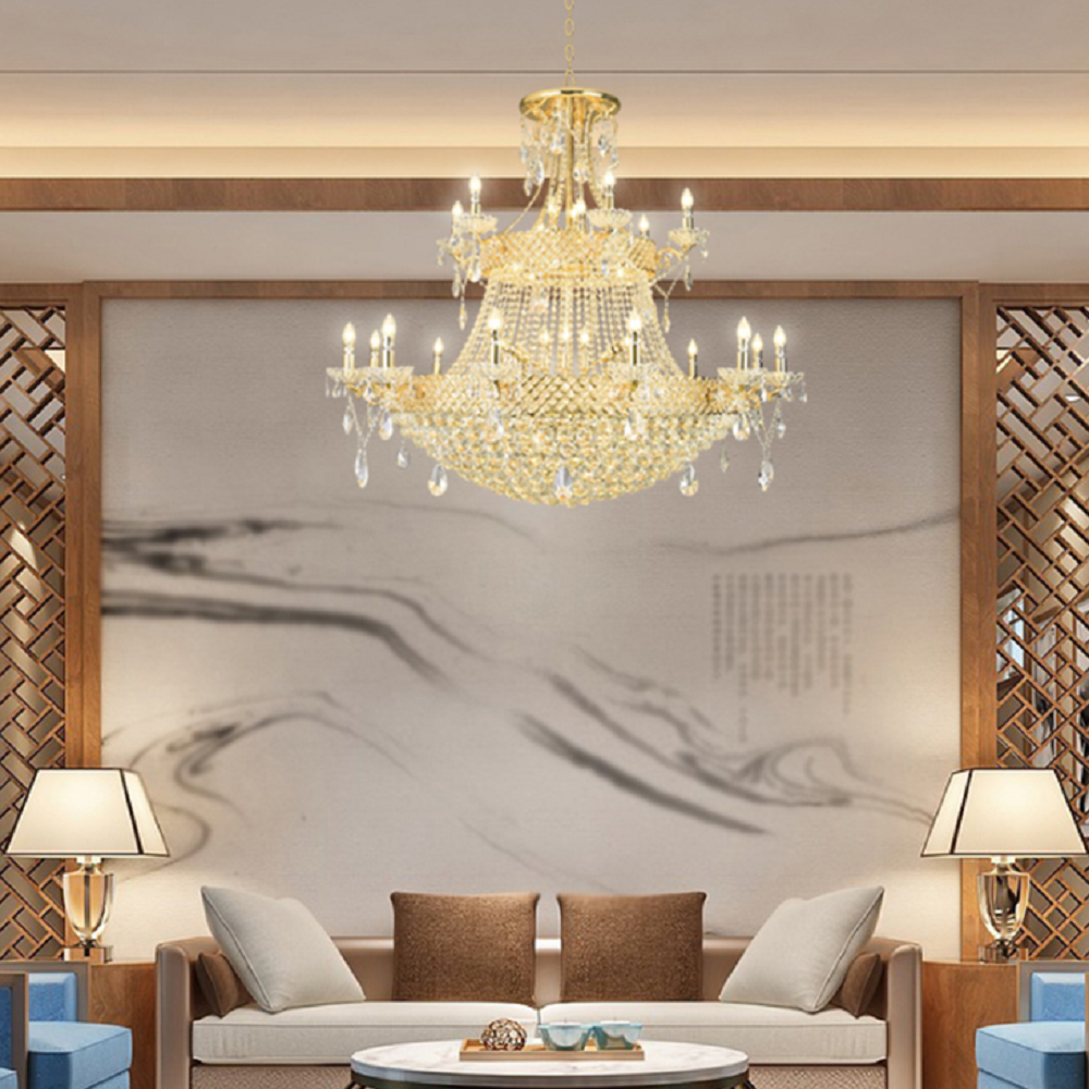 그레이스 48등 샹들리에 고급 골드 크리스탈 펜던트 등 거실 포인트 인테리어 조명 6,250,000원