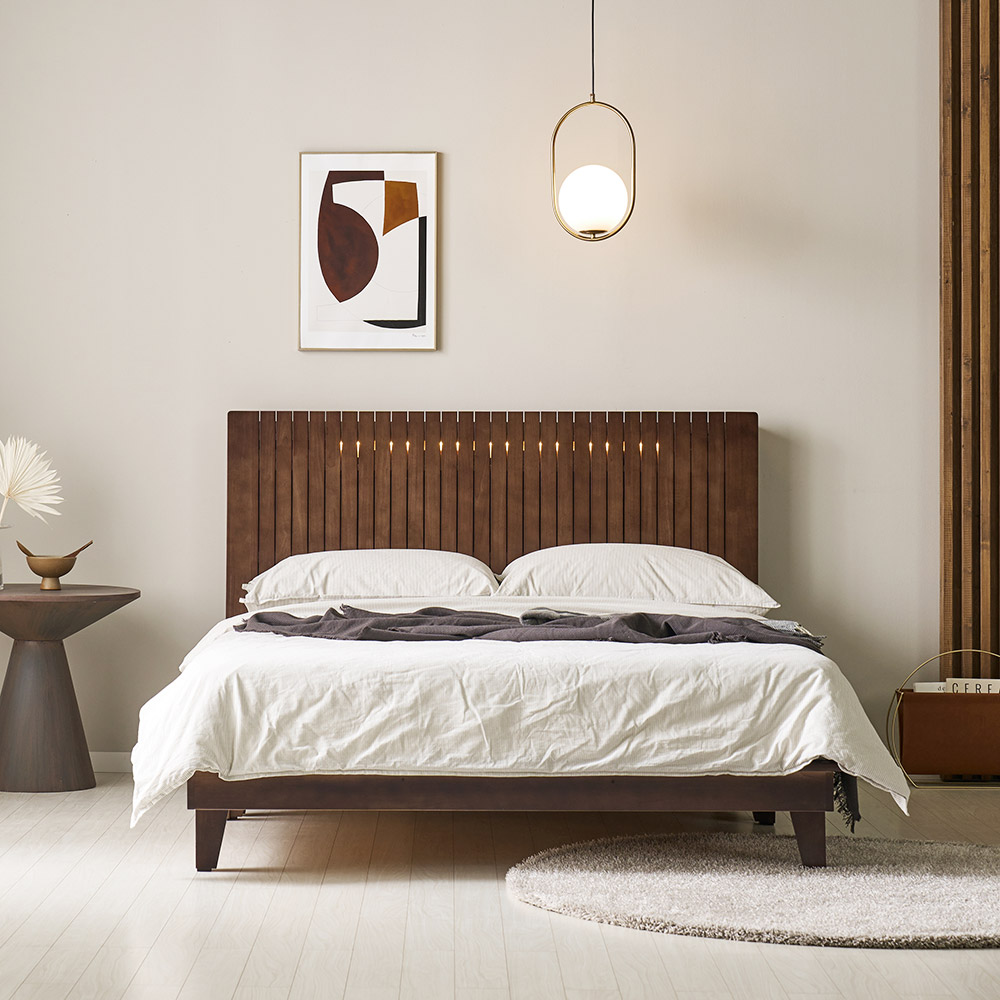 쏠앤까사 시드니 원목 평상 저상 호텔형 침대프레임 슈퍼싱글 퀸 킹 590,000원