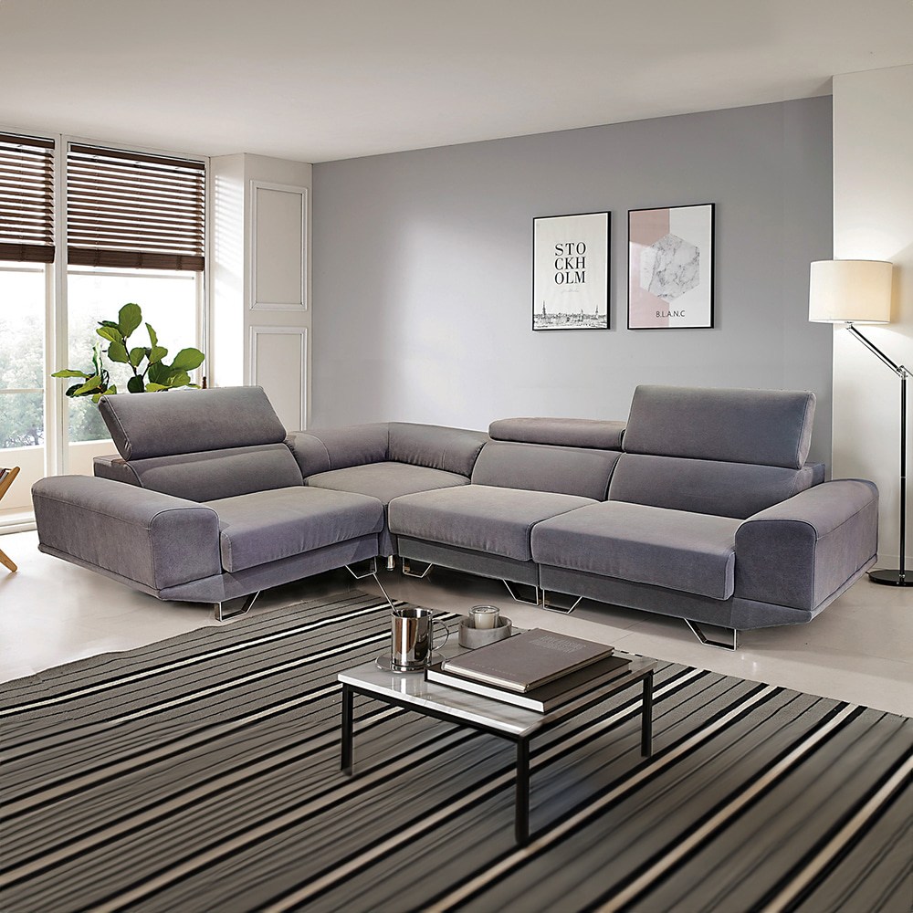 샤르망 4인용 코너 소파SET(그레이) 갤럭시 원단 3,600,000원