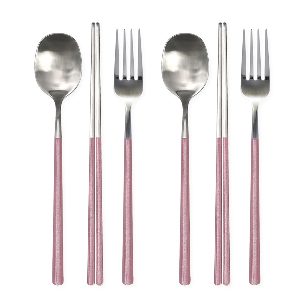 브리앙뜨 펄인러브 수저+포크세트, 2세트, 숟가락+젓가락+포크, 핑크펀치 30,090원